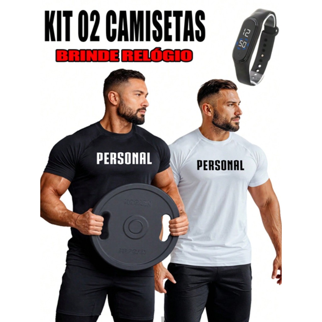 Camiseta Masculina Dryfit  PERSONAL treino academia Fitness corrida crossfit.