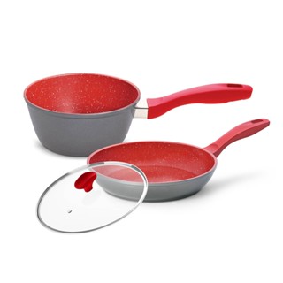 Panelas Polishop Sauce e Sauté Petit com Tampa de Vidro Ichef Vermelha 20cm em Oferta na Shopee