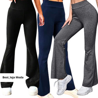 Kit 1 ou 2 Calça Legging Feminina Flare Boca de Sino não fica transparente THE BEST MODA