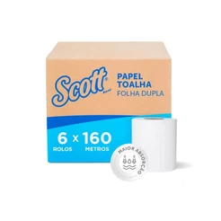 Papel Toalha Bobina Essential Folha Dupla 6X20X160 Scott