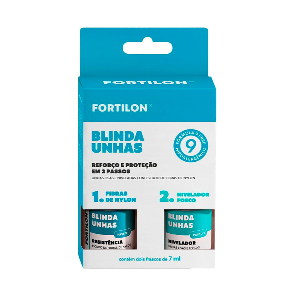 Blinda Unhas Fortilon Reforço e Proteção em 2 Passos com 2 Unidades de 7ml cada - Beauty