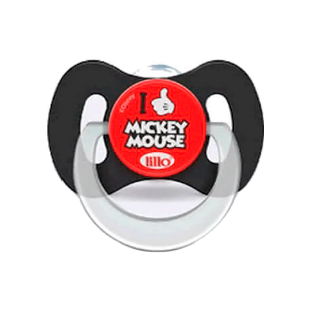 Chupeta Lillo Disney Mickey Mouse Silicone Ortodôntica Tamanho 2 +6 Meses 1 Unidade - Mom & Baby
