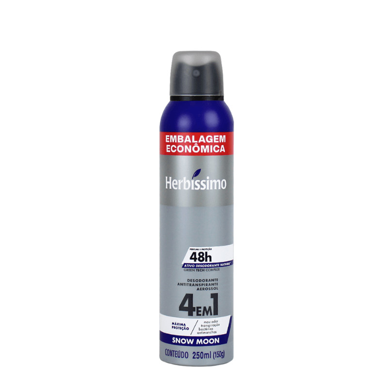 Desodorante Antitranspirante Aerossol Herbíssimo Snow Moon 250ml Embalagem Econômica