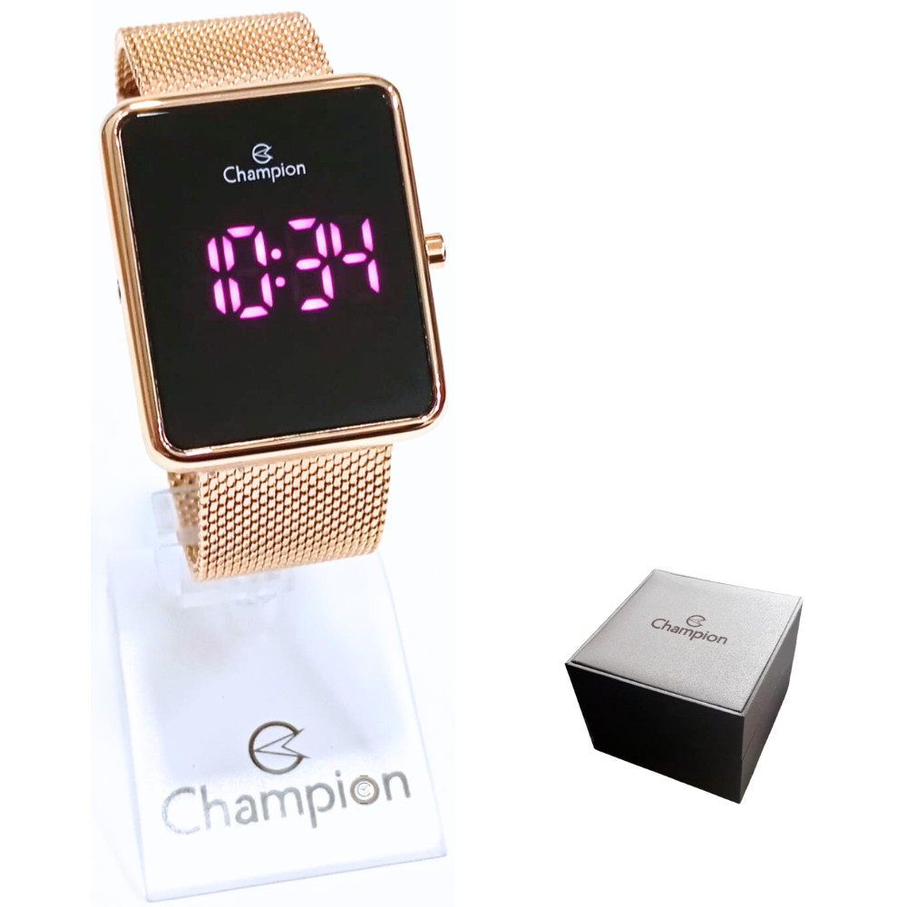 Relógio Champion Feminino Led Digital Rosé CH40080H