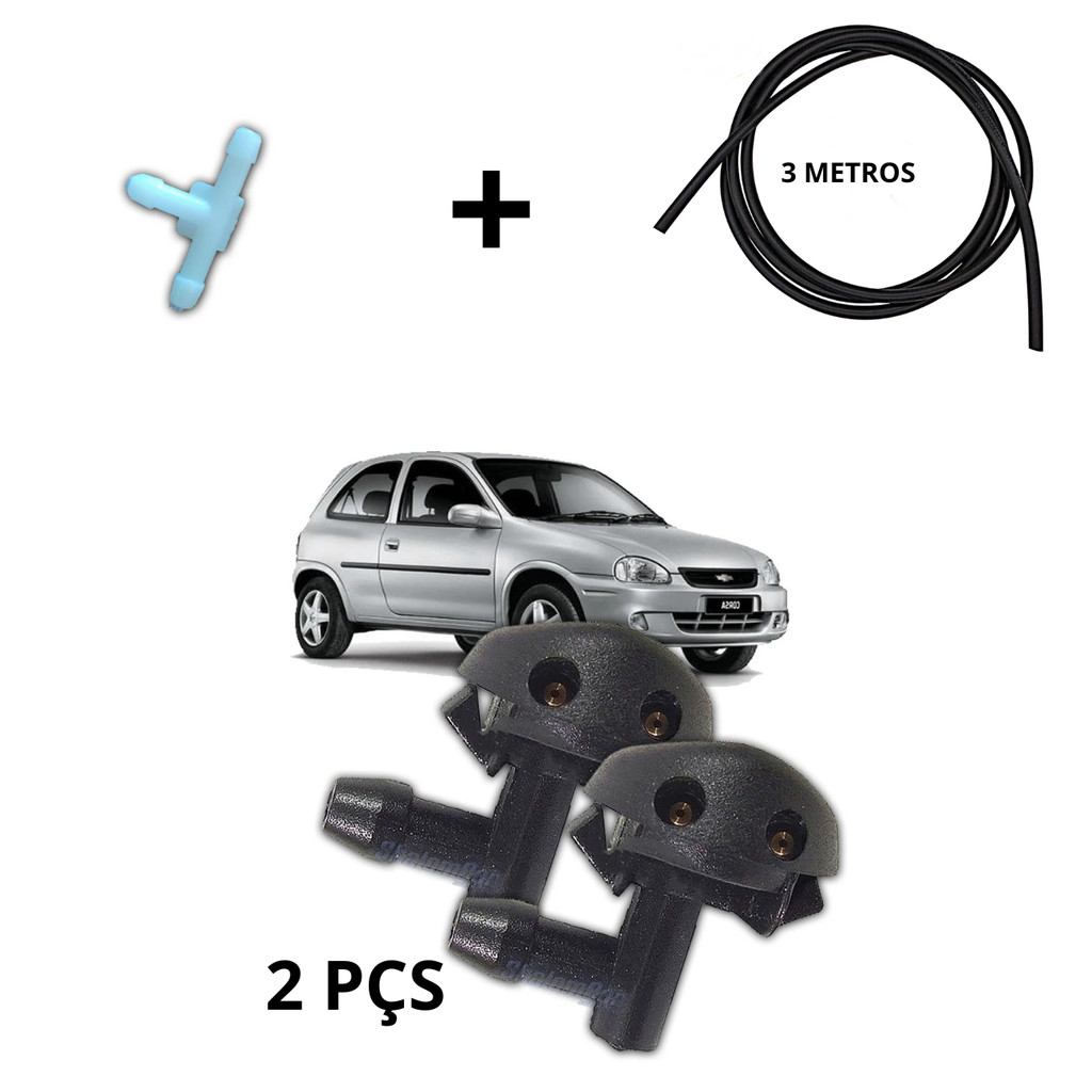 Kit Brucutu Esguicho do Limpador Dianteiro Corsa Brucutu + Mangueira + Conexão
