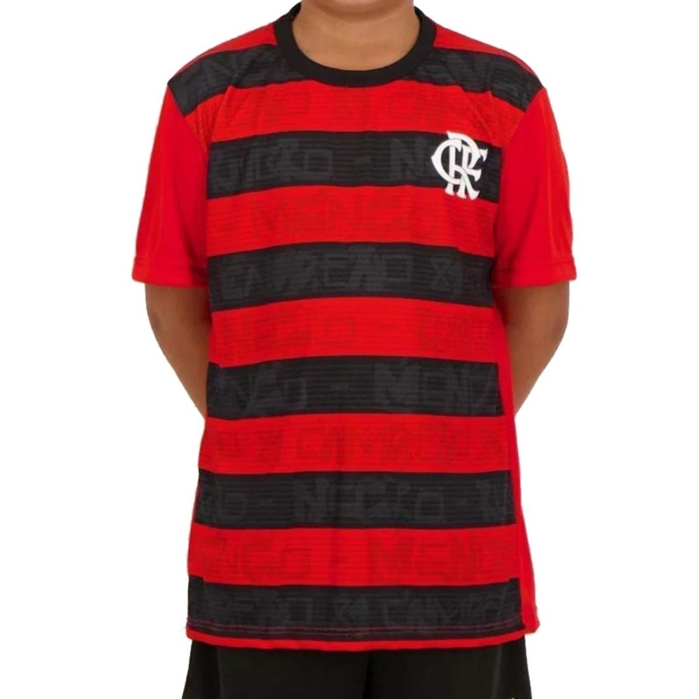 Camisa Infantil Flamengo Shout Kids - Vermelho e Preto em Oferta na Shopee