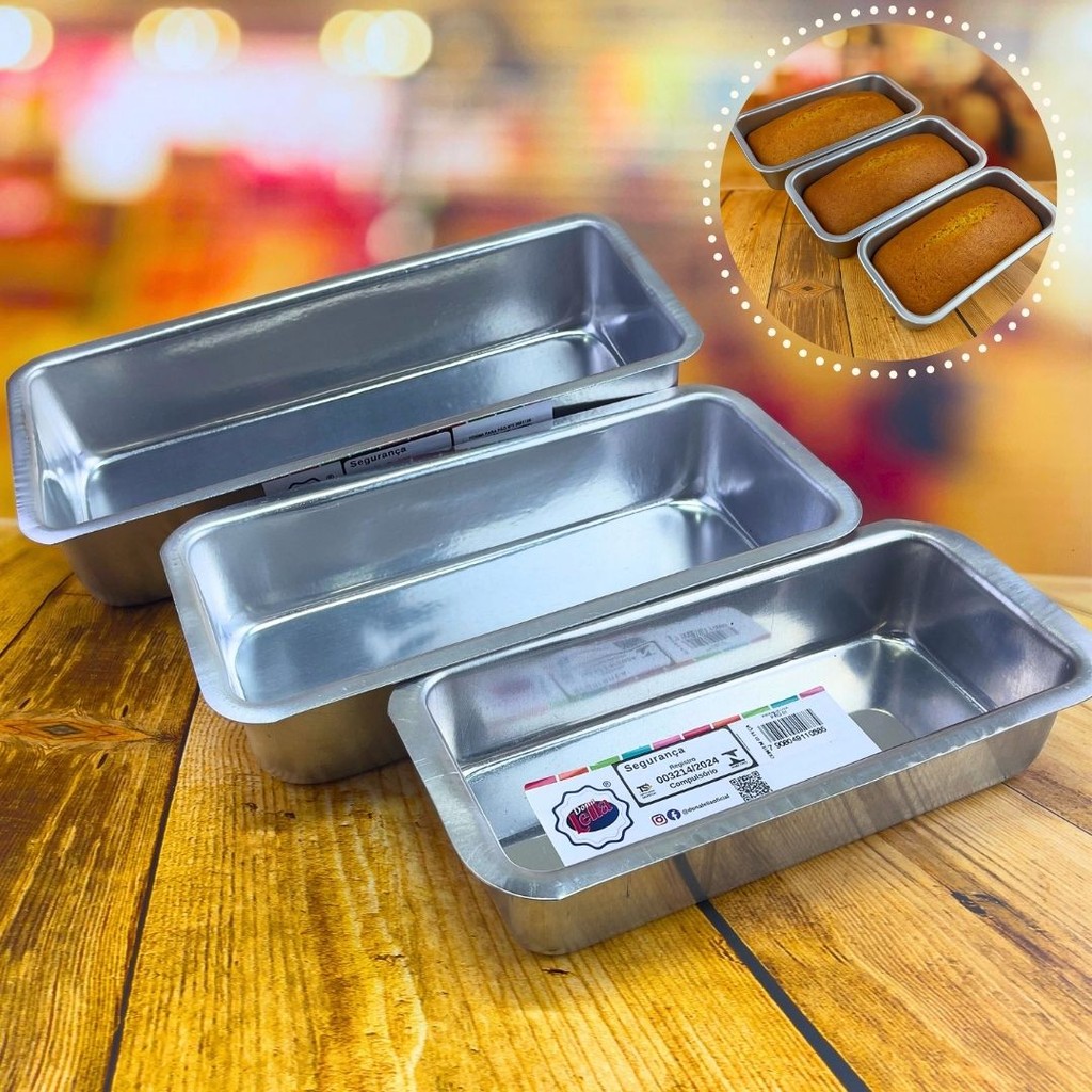 KIT 3 FORMA PARA PÃO N1 20X9X6 N2 24X11X6 N3 28X11X6 (DONA LELLA) em Oferta na Shopee