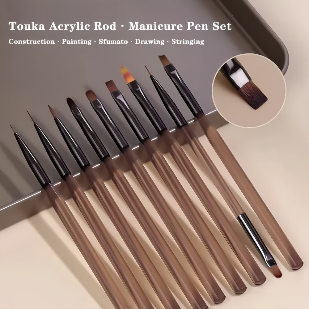 Kit 9 Pincéis Para Arte De Unhas Conjunto De Ferramentas Desenho De Polimento De Gel em Oferta na Shopee