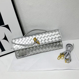 Bolsa Diagonal portátil feminina quadrada Horizontal, bolsa baguete de couro macio tecida à mão em Oferta na Shopee