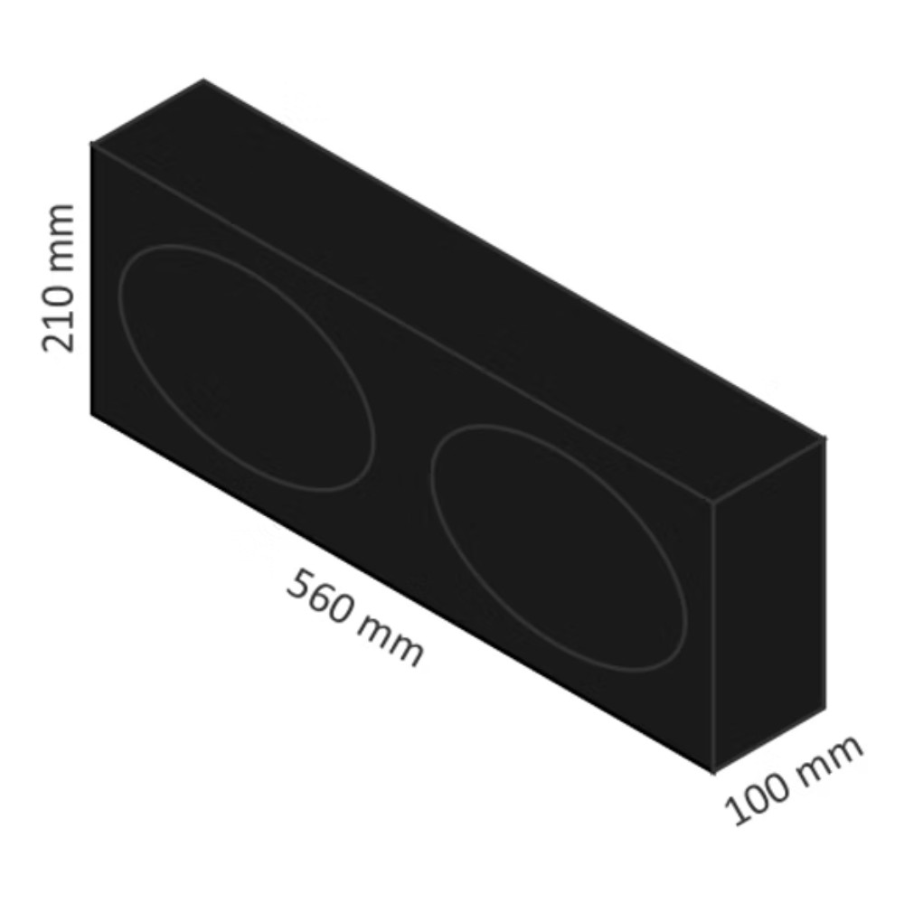 Caixa 6x9 Horizontal Slim Carpete Preto - Cód 1477