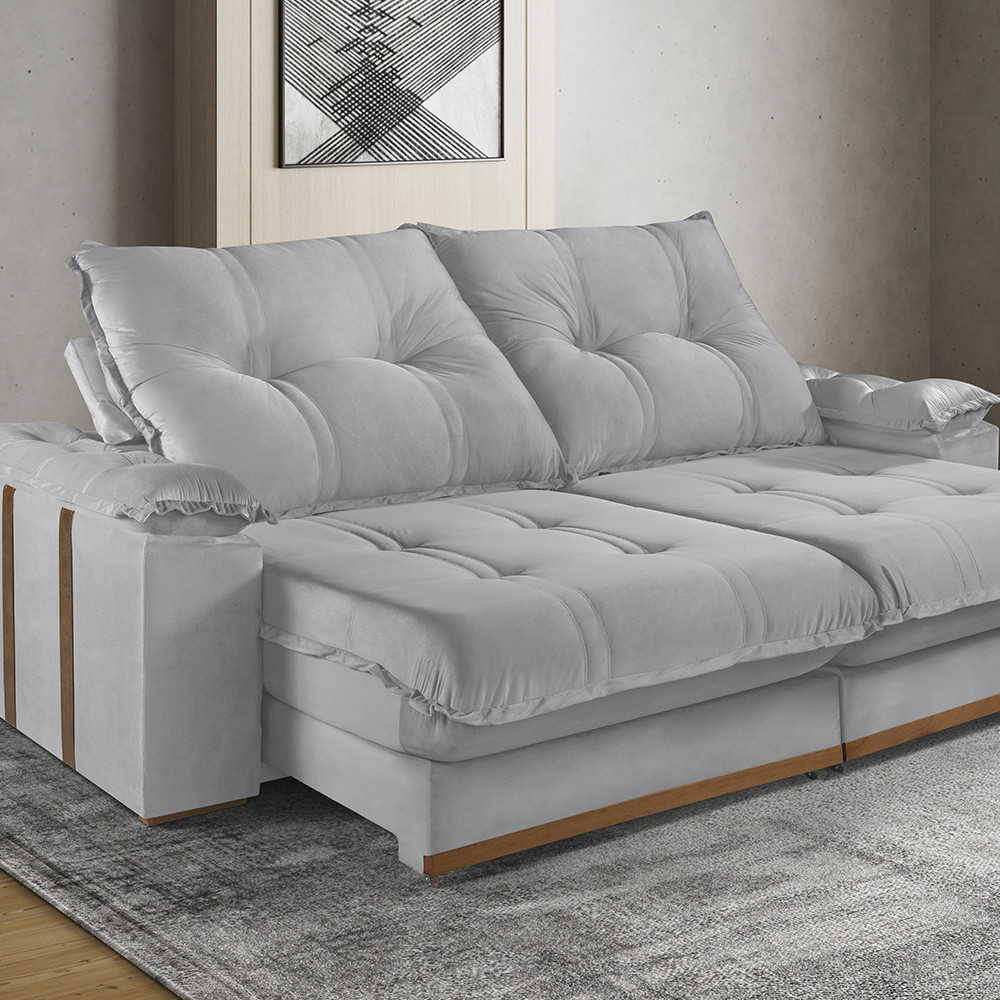 Sofá Retrátil e Reclinável 2 Lugares M-193 2,30m Molas Ensacadas Pillow Top Estofados Martins