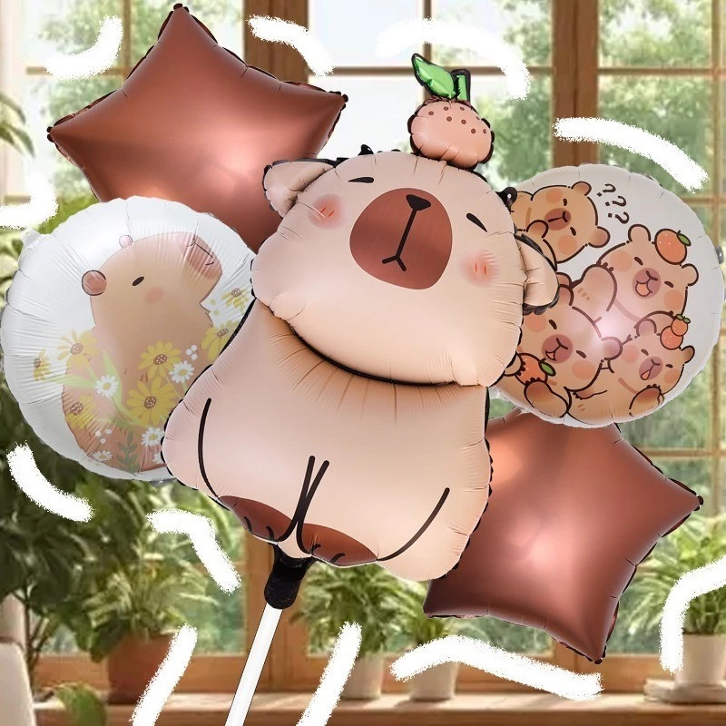 PACOTE CONJUNTO 05 Balão Metalizado Capivara Festa Decoração Enfeite em Oferta na Shopee