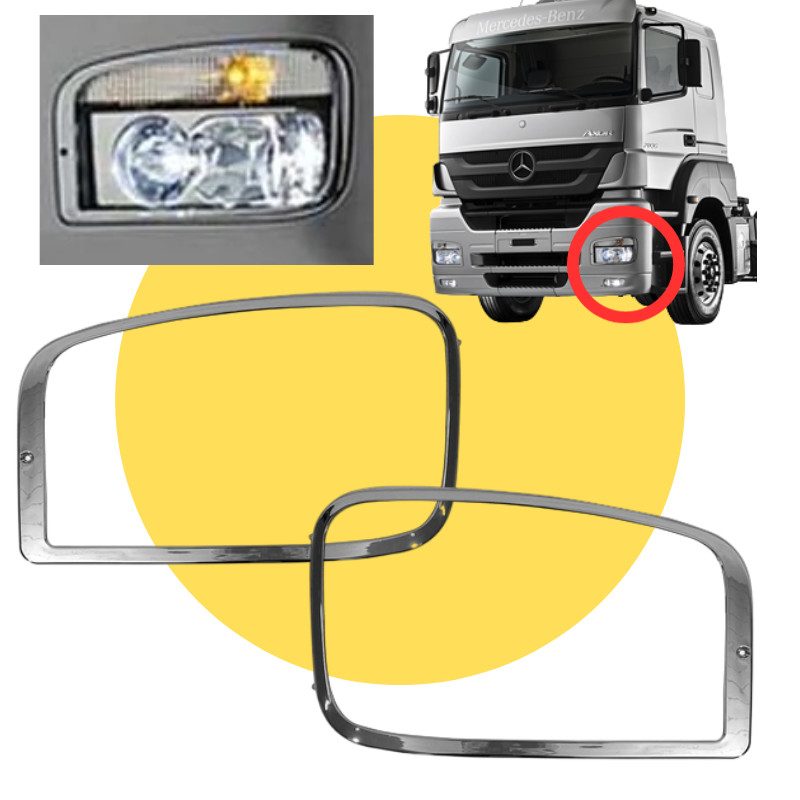 Par Aro Moldura Do Farol Caminhão Mercedes Benz Axor 2644s/ls