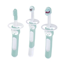 Kit com 3 Escovas de Dente Para Bebê Brushes Azul - MAM
