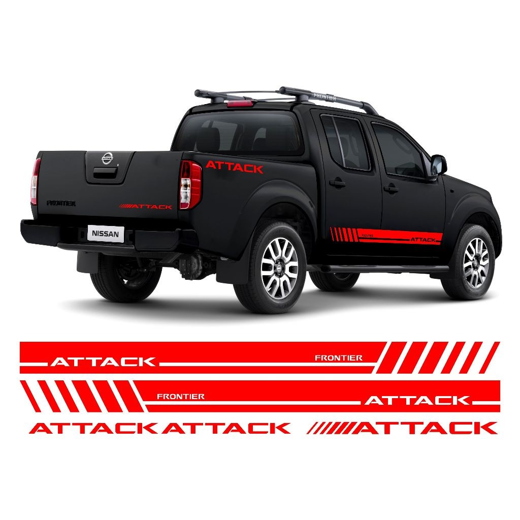 Kit 5 Adesivos Frontier Attack Sport Faixa Acessórios Personalizado Vermelho Ns8