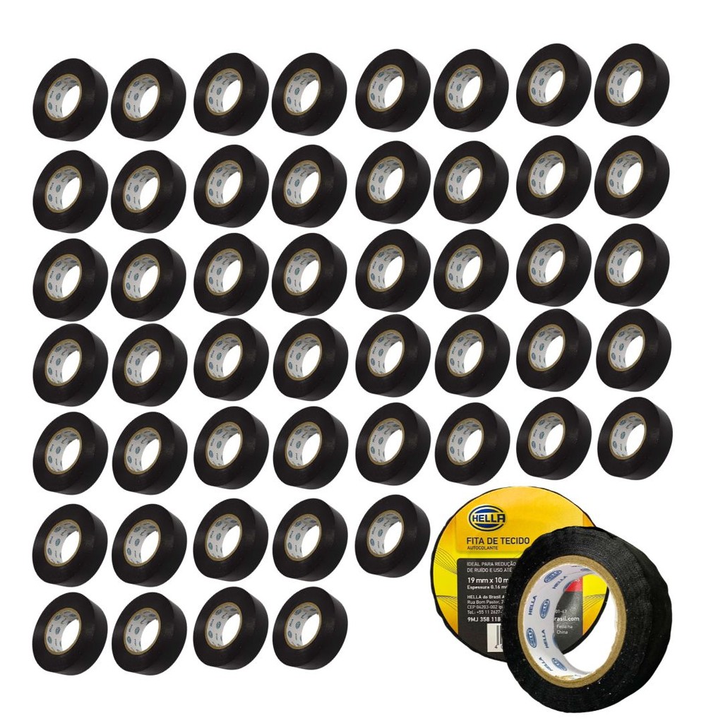 Kit 50 Fitas Tecido Isolante Chicote Anti Chama 19mm x 10m em Oferta na Shopee