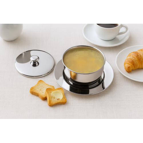 Mantegueira Redonda Inox Com Pires Tampa Porta Manteiga Mesa em Oferta na Shopee