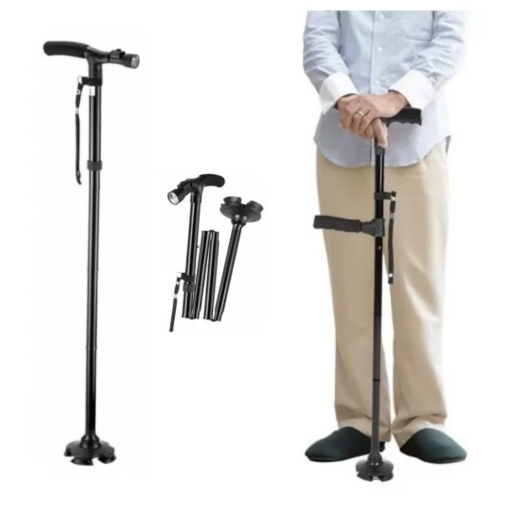 Bengala Muleta Dobrável com Luz Led Ajustável Leve E Antiderrapante em Oferta na Shopee