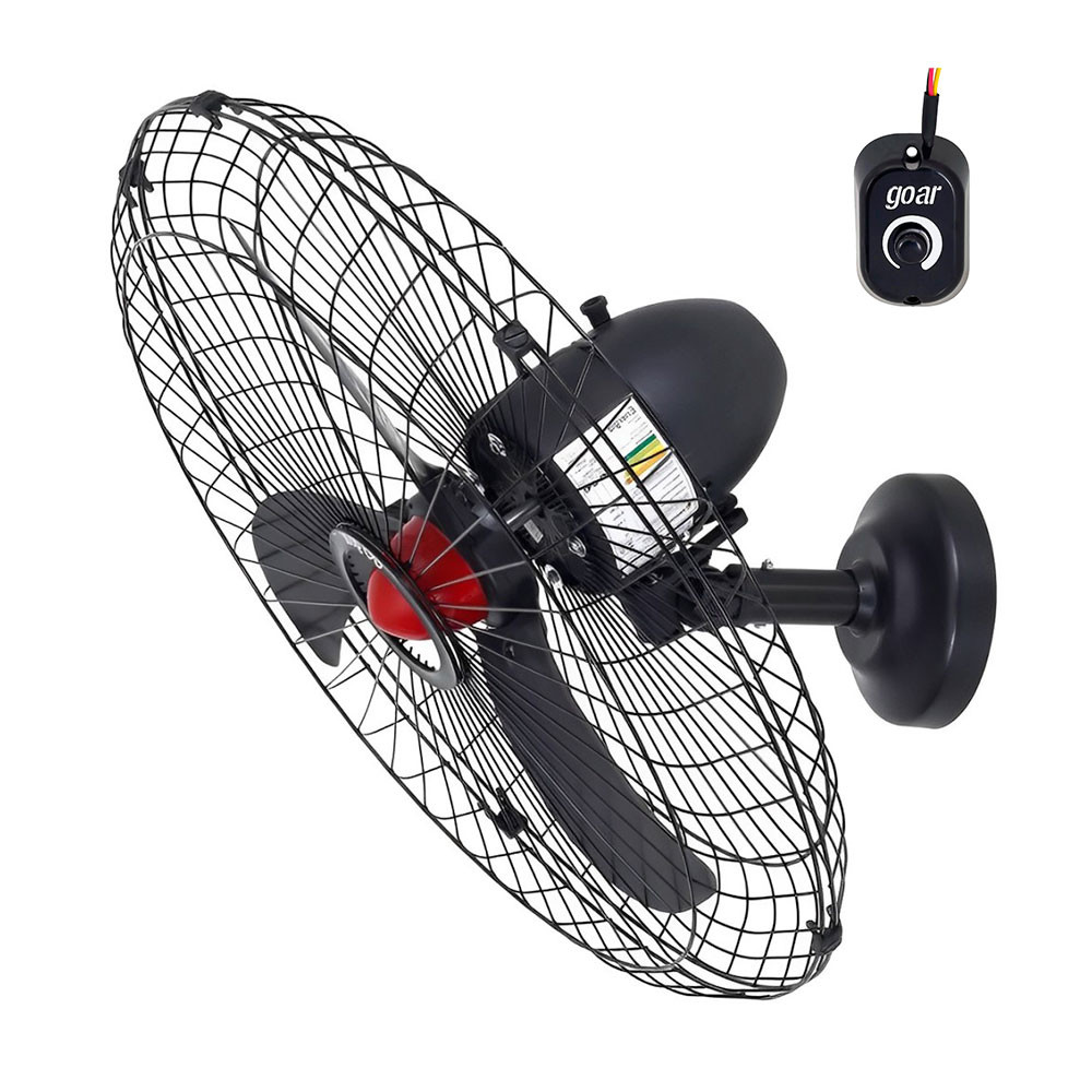 Ventilador de Parede 70cm Oscilante Preto com Grade Metálica Monofásico Goar V70PPRRB (Bivolt) em Oferta na Shopee