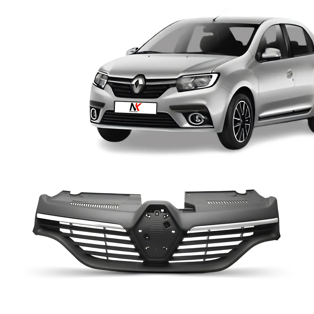 Grade Radiador Sandero Logan 2014 2015 16 17 18 2019 Cromada