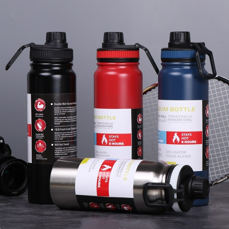 Garrafa Térmica 800ml/1000ml garrafa espacial Quente & Frio Com Isolamento Térmico De Grande Capacidade Academia dia a dia