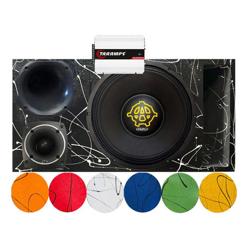 CAIXA TRIO DUTO RÉGUA WOOFER KAOS BASS 650 COMPET + MÓDULO TARAMPS