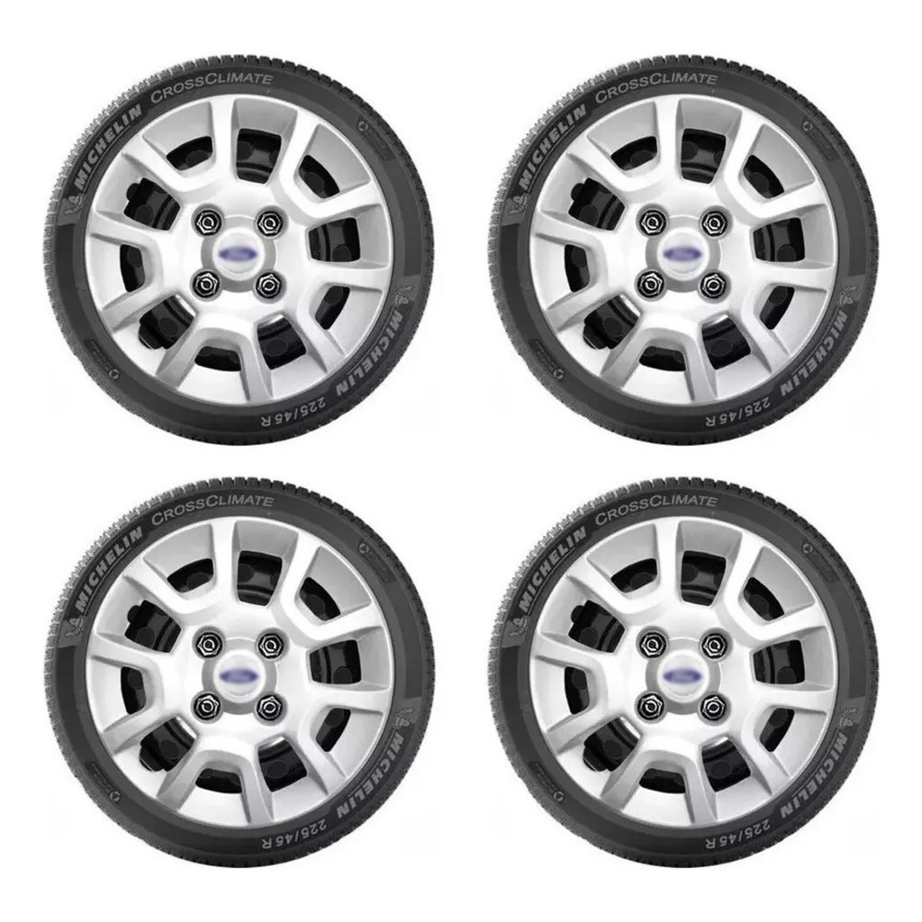 Jogo Calota Ford Fiesta Ka Ka+ Sedan Aro 13 4 Peças