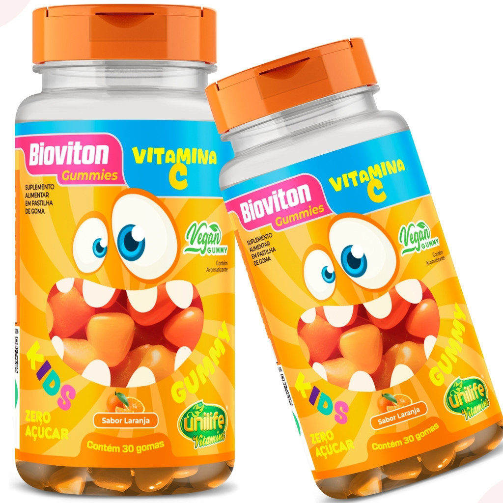 Kit 2 Gummy Kids Vitamina C Em Gomas Mastigaveis Infantil