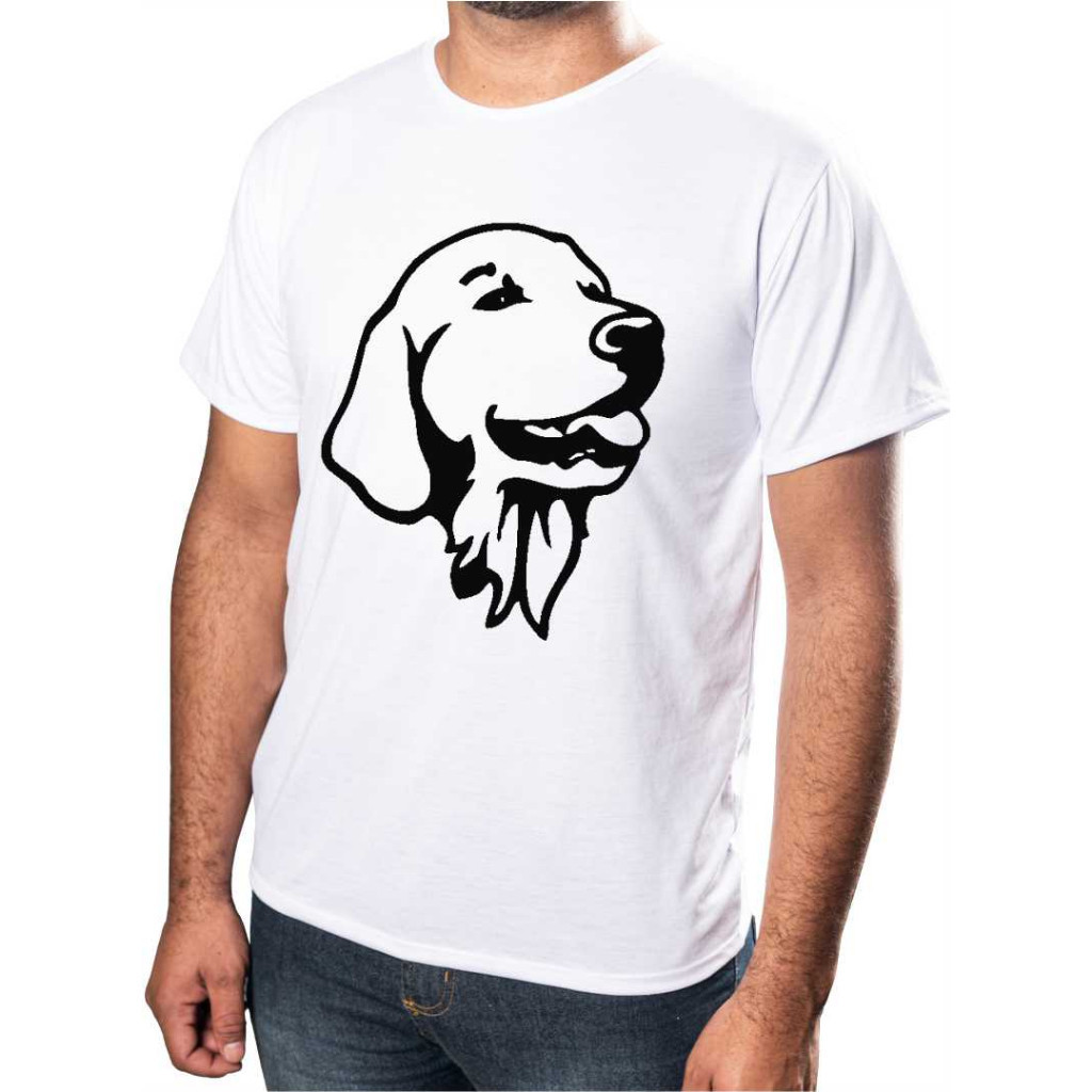 Blusa Camisa Unissex Personalizada Estampa Golden Retriever Labrador Infantil Tecido 100% Poliéster Anti-Pilling