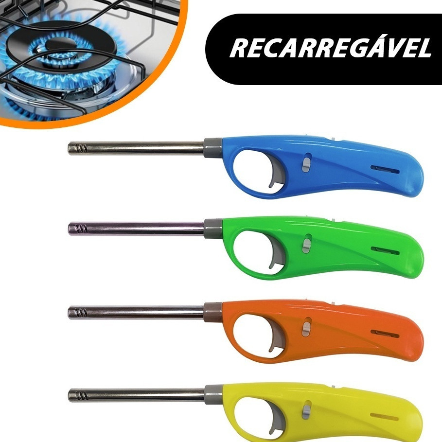 kit 4 Acendedor de fogão com haste flexível recarregável em Oferta na Shopee