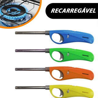 kit 4 Acendedor de fogão com haste flexível recarregável em Oferta na Shopee