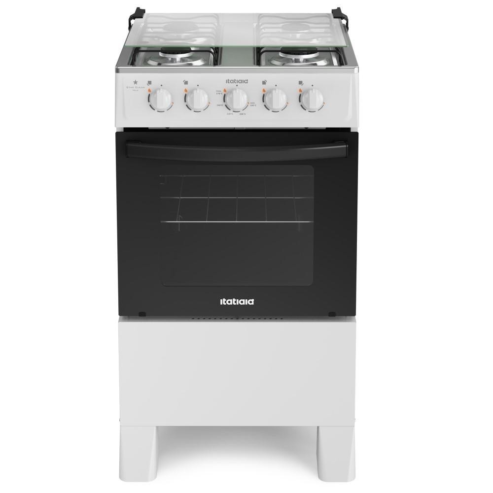 Fogão 4 Bocas Itatiaia Star Clean New com Mesa de Inox Branco Bivolt - Home Appliances