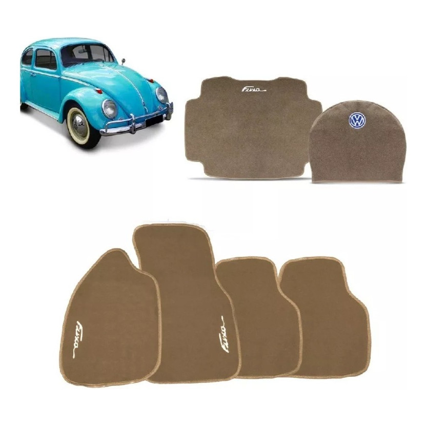 Tapete Fusca 1970 Até 1995 Porta Mala Capa Estepe Forro Capô