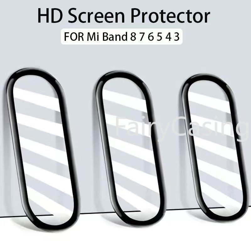Protetor De Tela Curvado Completo 9D Para Xiaomi Band 10 9 8 7 6 Pulseira De Filme Mi Smart Watch Miband Vidro Macio 4 5