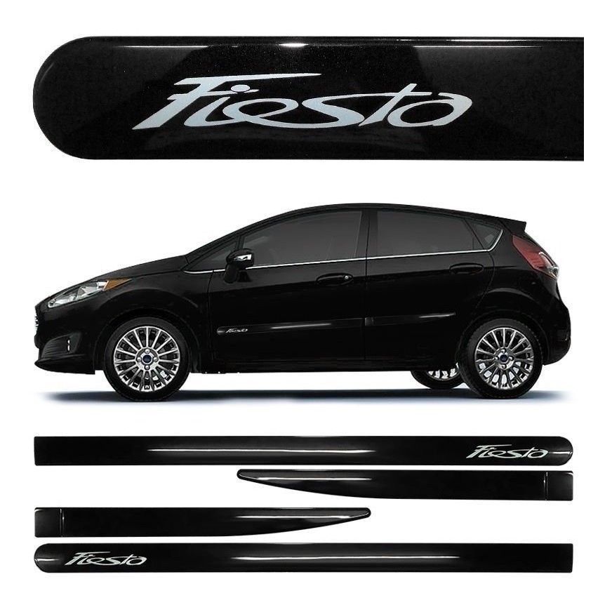 Jogo Friso Lateral Porta Ford New Fiesta Preto Bristol 2017