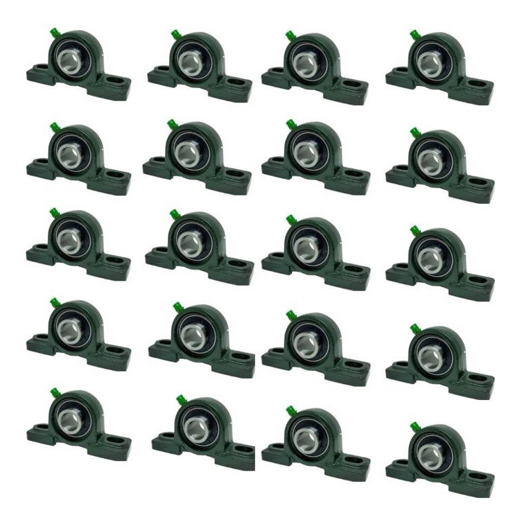 Mancal + Rolamento Ucp 204-12 Eixo 3/4 (19,05 Mm) Kit 16 Pcs