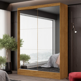 Guarda-Roupa Belem Premium 2 Portas de Correr 2 Gavetas com Espelho em Oferta na Shopee