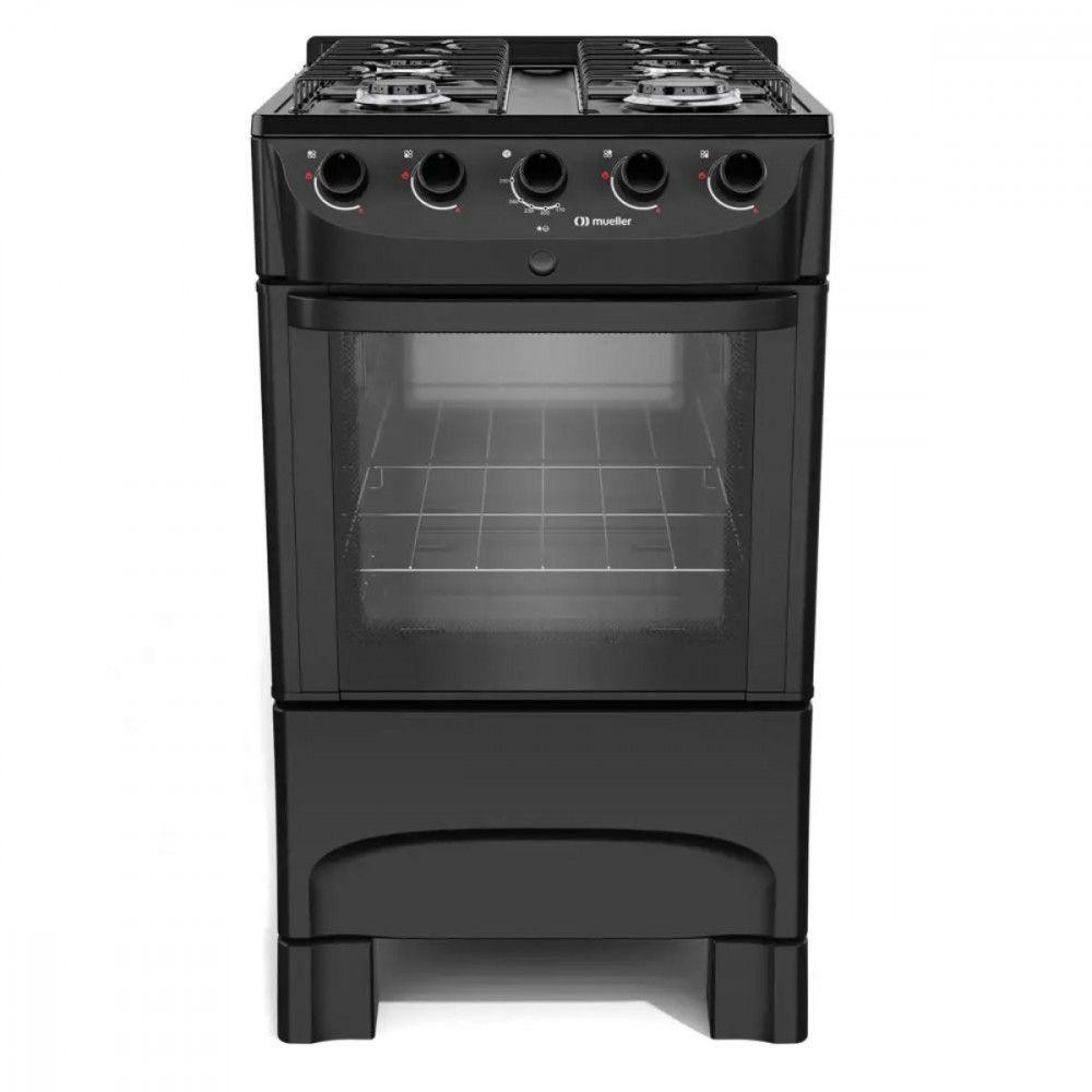 Fogão Mueller 4 Bocas Com Mesa Esmaltada MFI4BC Preto Bivolt em Oferta na Shopee