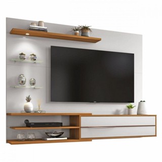 Painel Nt1115 Para Tv Até 60" Freijó Trend Com Off White em Oferta na Shopee