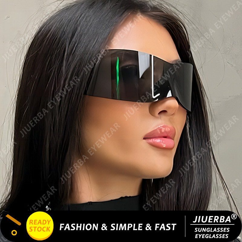 (JIUERBA) Moda Sem Borda Y2K Future Tech Óculos De Sol Da Colorful Party Sunglasses em Oferta na Shopee