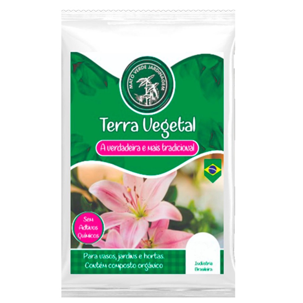 Terra Vegetal 1,5 Kg Substrato Adubo Mato Verde Ouro Verde