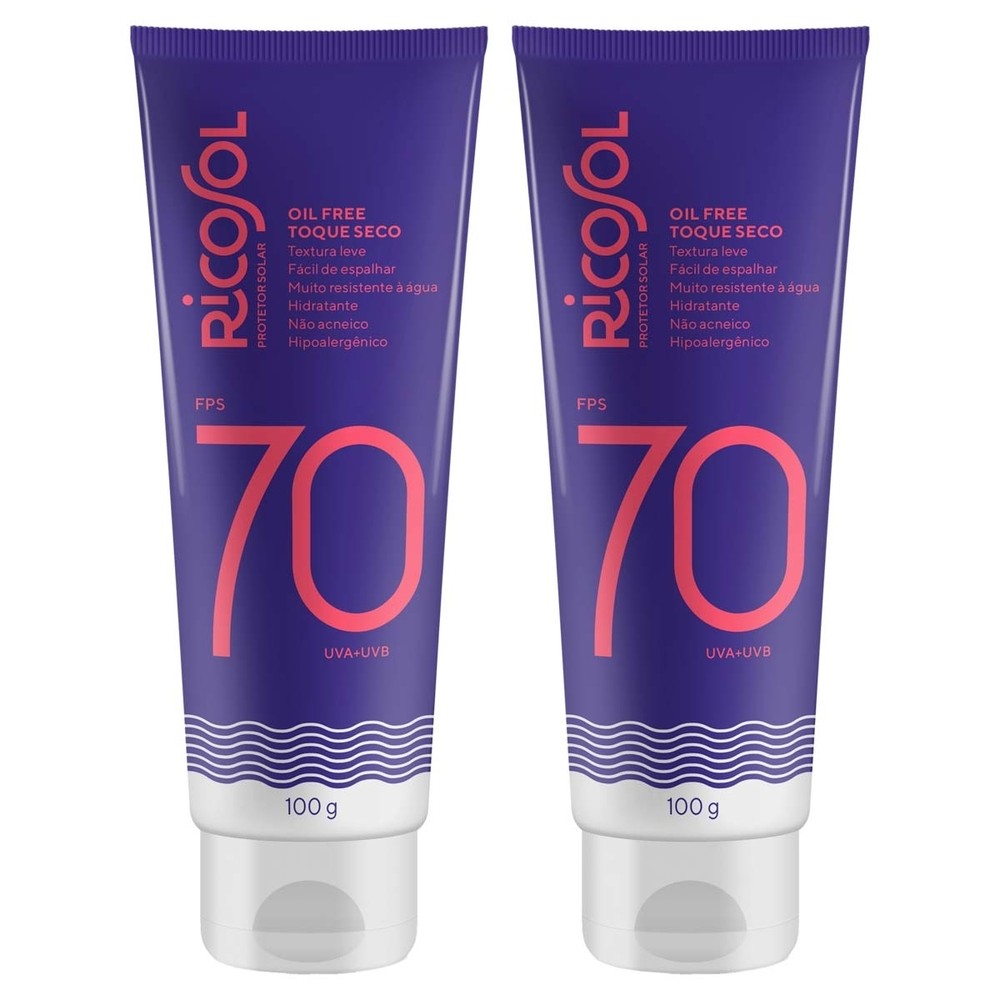 Kit 2 und Ricosol Protetor Solar FPS 70 - 100 G em Oferta na Shopee