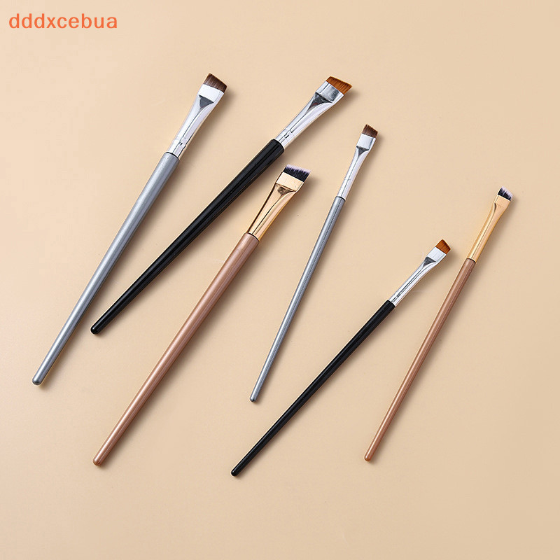 [Ddddxcebua] 2Pcs Blade Eyeliner Brush Eyebrow Portátil Escova De Maquiagem Para O Contorno De Olhos Finos