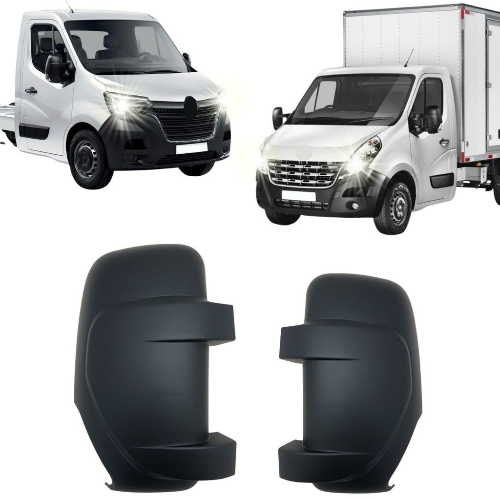 Capa Tampa Retrovisor compatível com Renault Master Baú Chassis 2014 à 2023 Retrovisor Braço Longo