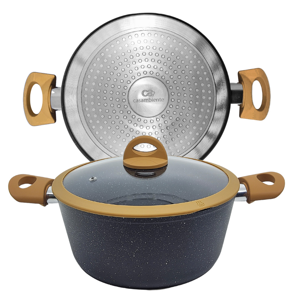 Caçarola De Indução Antiaderente Cerâmica 24cm Viena Preto em Oferta na Shopee