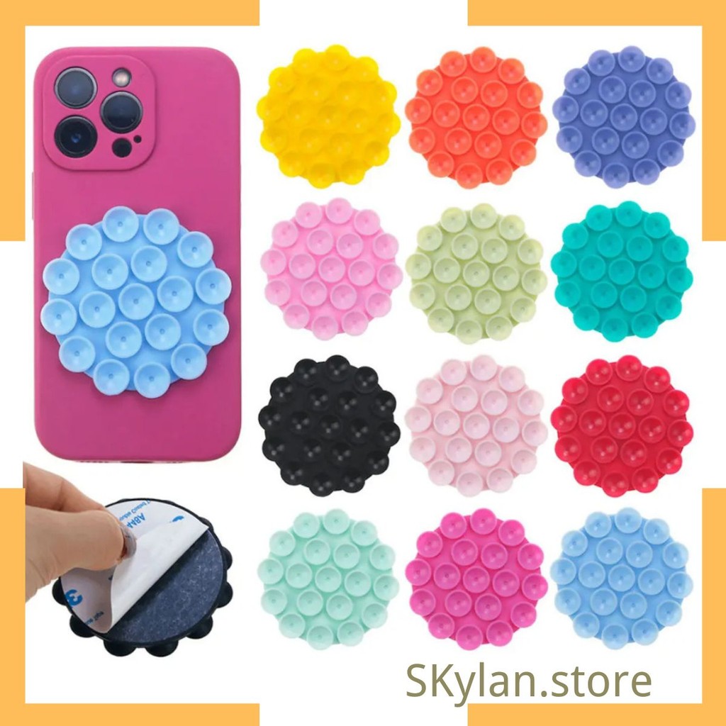 Suporte Redondo Silicone Adesivo Com Ventosa Para Celular Superfície lisa em Oferta na Shopee