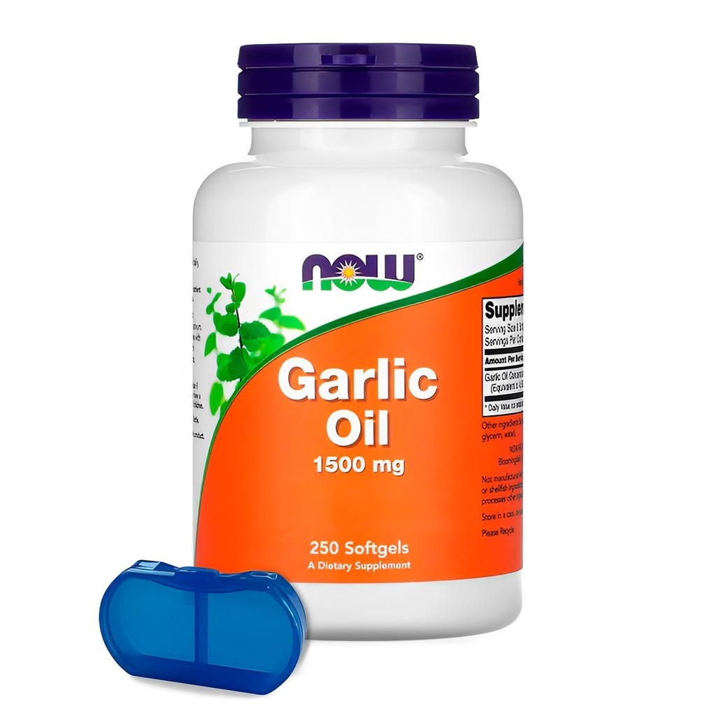 Óleo de Alho 1500mg Now Foods Now Foods 250Solftg Importado + Porta Cápsulas em Oferta na Shopee