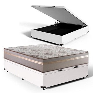 Cama Box Baú com Colchão de Espuma D33 Millenium One Face Casal 138cm em Oferta na Shopee