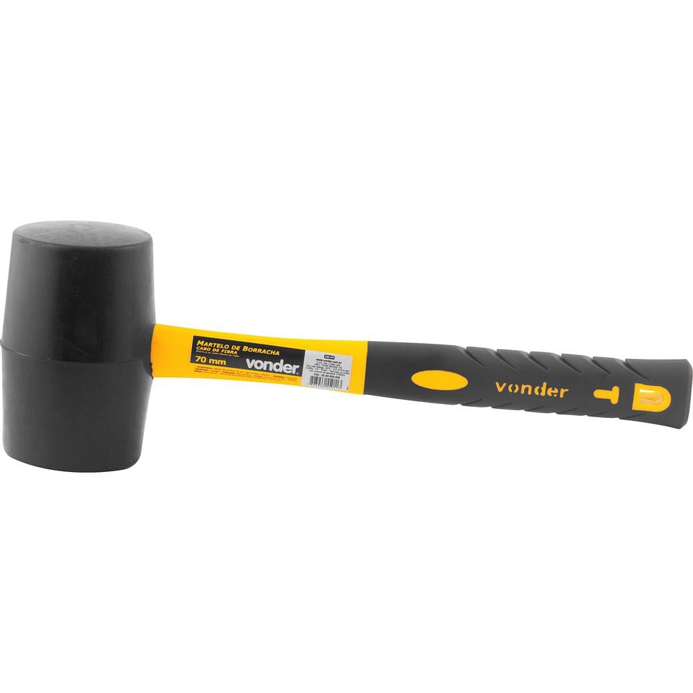 Martelo de Borracha 70mm com Cabo de Fibra - Vonder em Oferta na Shopee