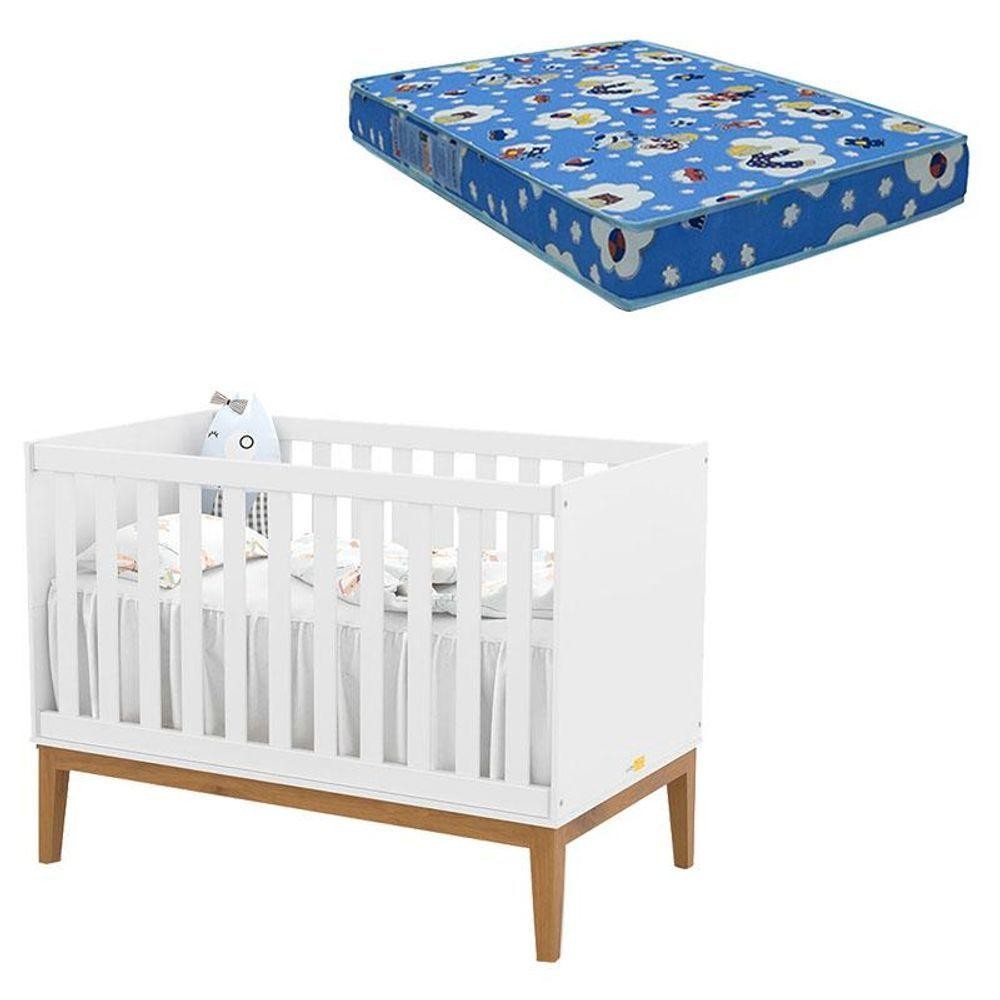 Berço Americano Unique Branco Soft Eco Wood Com Colchão Ortobom - Matic em Oferta na Shopee
